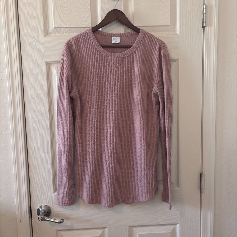 Urban Outfitters Pink Waffle Knit Long Sleeve Top Size Medium